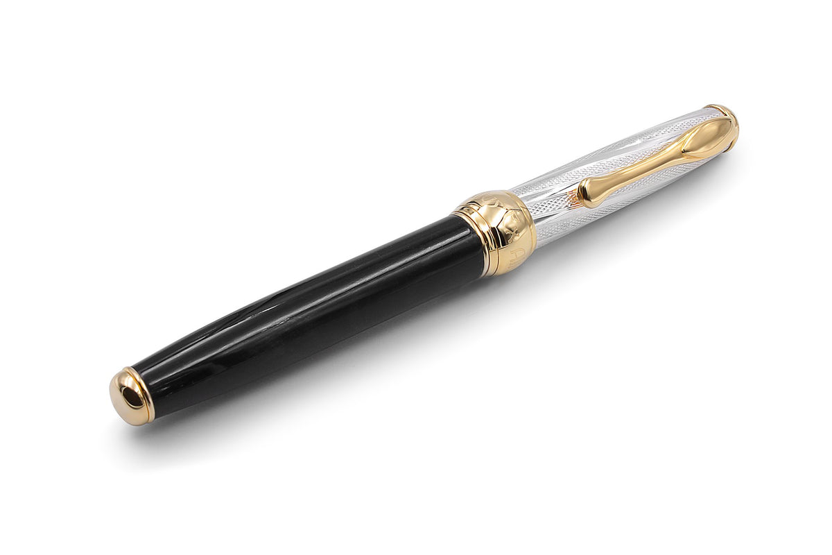 Silver and Horn Fountain Pen with Gold Accents - view 5