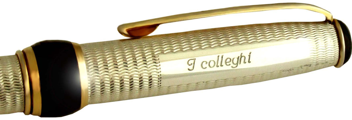 Silver Fountain Pen - engraved detail