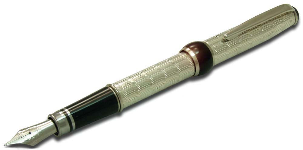 Penna Stilografica Argento Chevron - vista 5