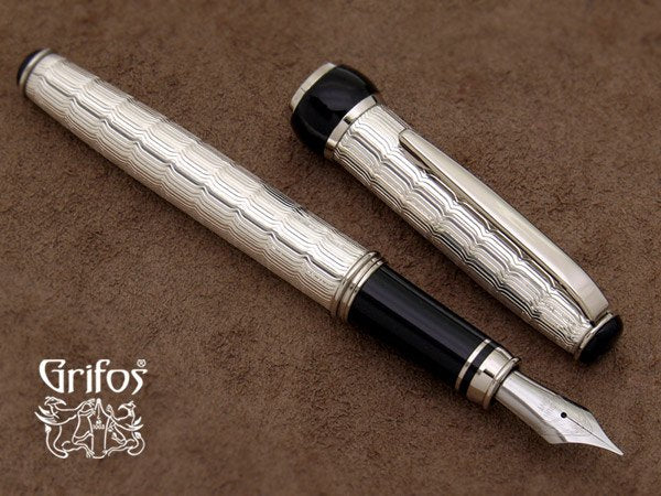 Penna Stilografica Argento Chevron - vista 3