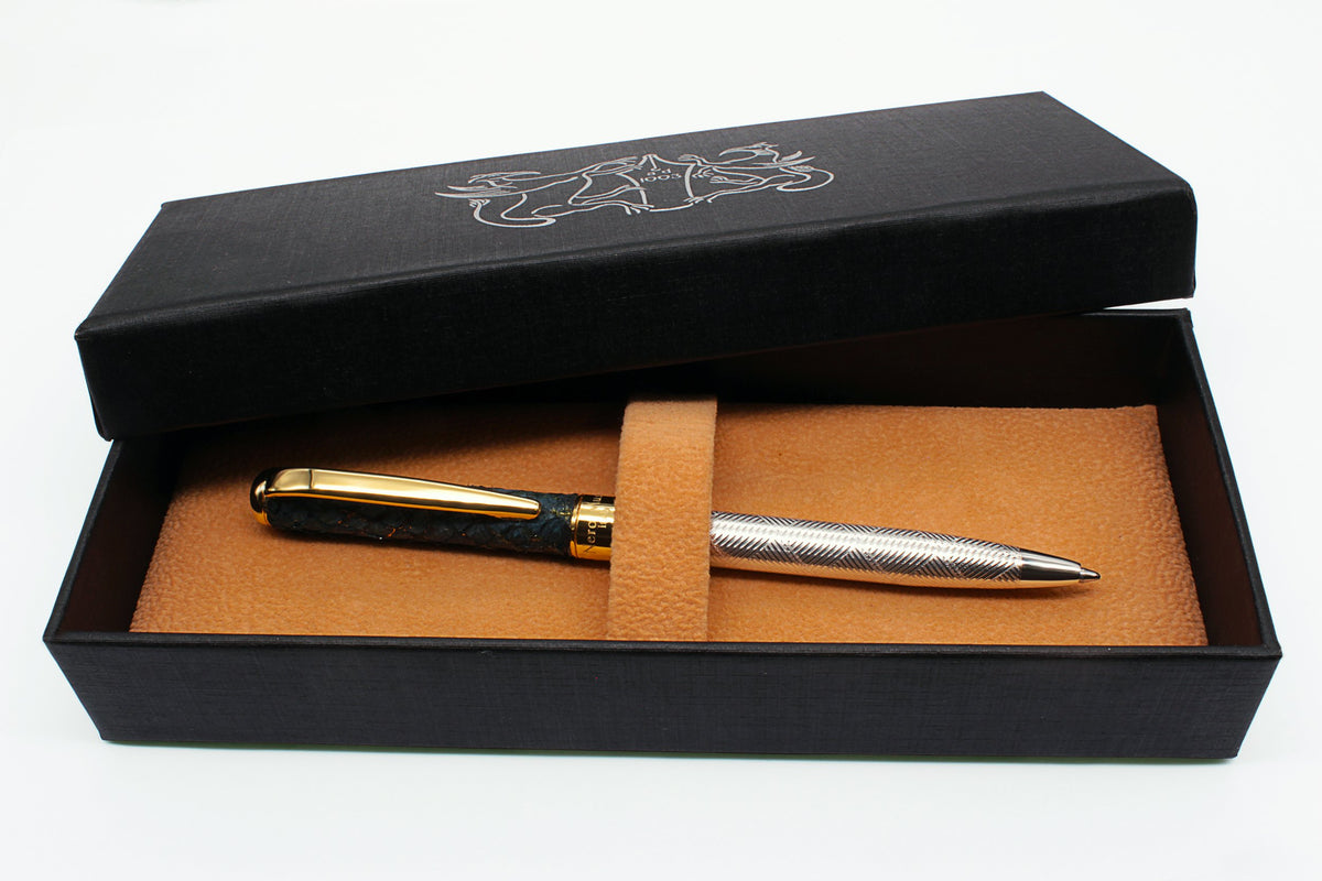 Fish Leather and Silver Ballpoint Pen - view 5