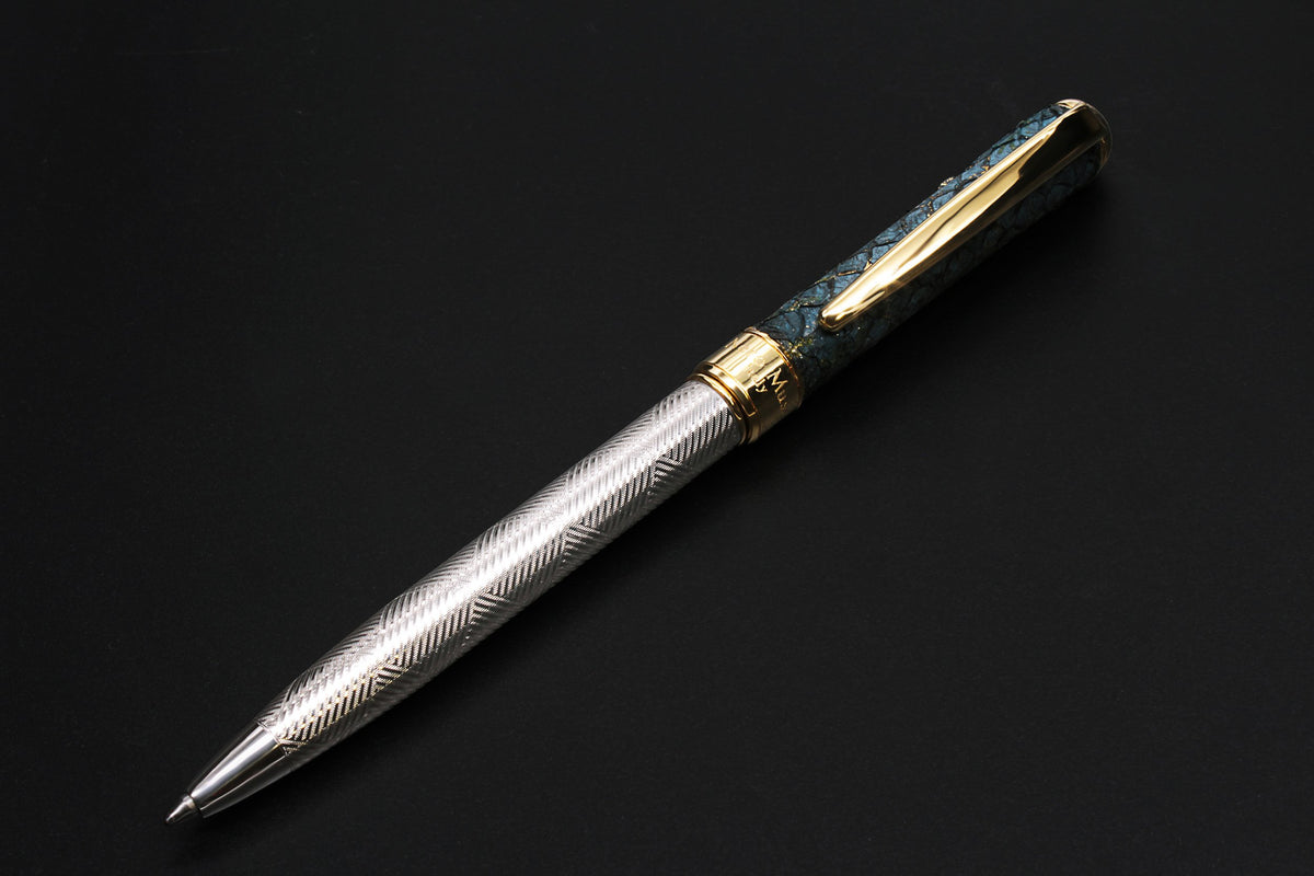 Fish Leather and Silver Ballpoint Pen - view 3
