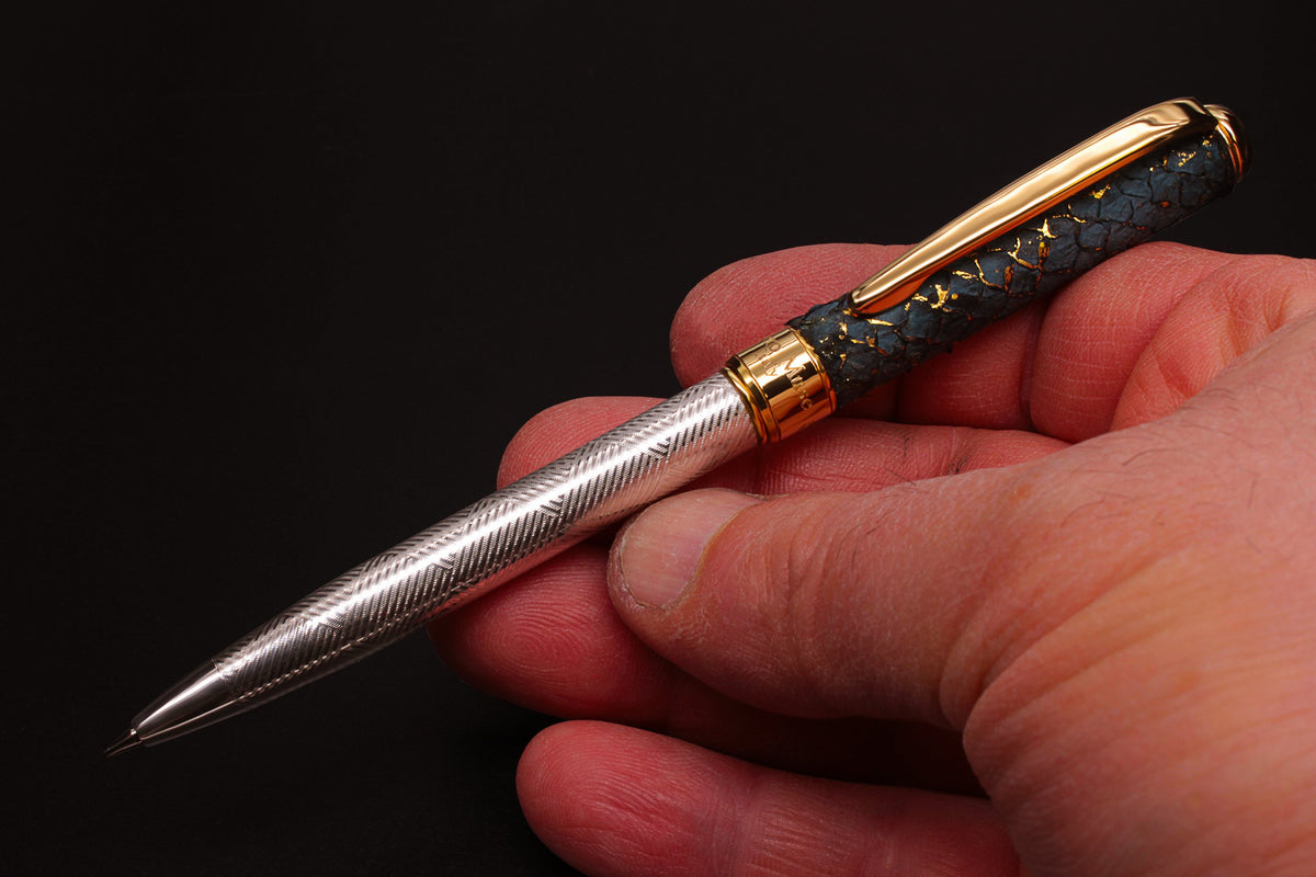 Fish Leather and Silver Ballpoint Pen - view 8