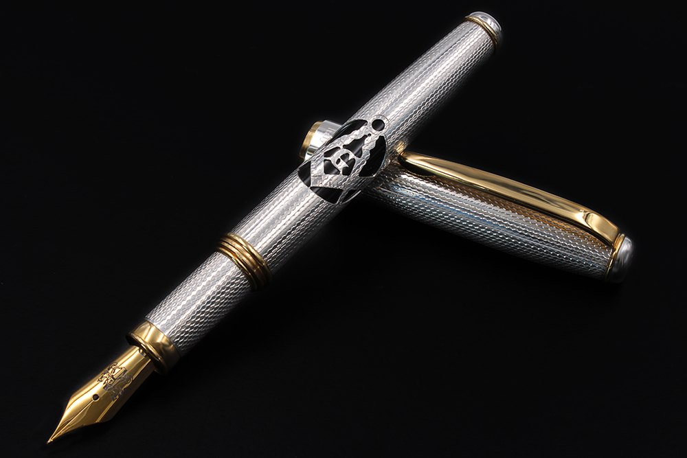 Silver Fountain Pen - Square and Compasses