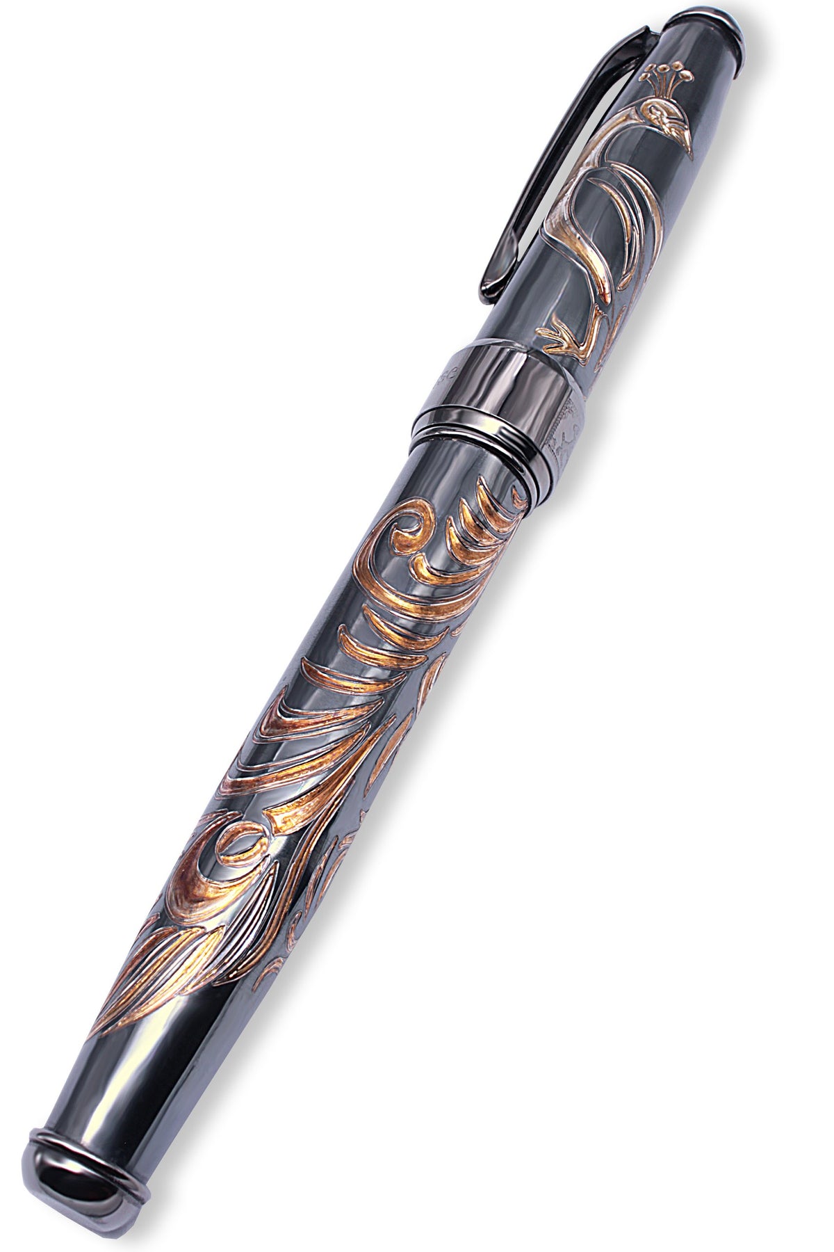 Handcrafted Sterling Silver Fountain Pen – Peacock Edition - view 2