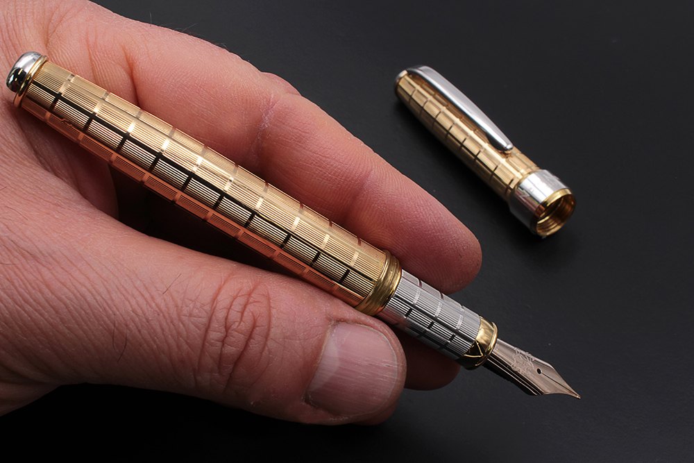 Pluma estilográfica de vermeil con motivo de mimbre - vista 7