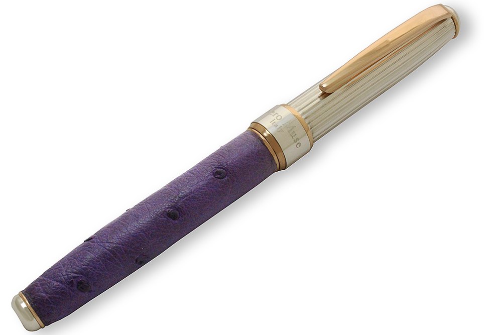 Stylo plume en cuir d'autruche - vue 2