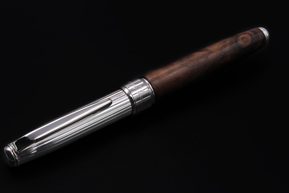 Penna Stilografica Noce e Argento - vista 10