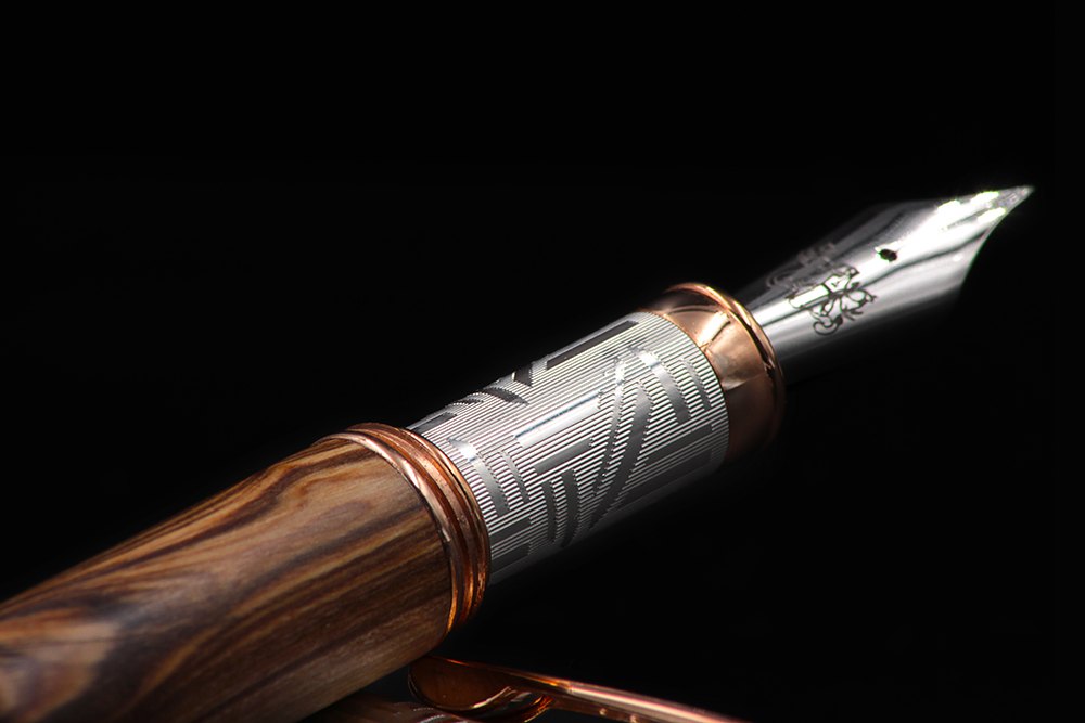 Silver and Olive Wood Fountain Pen - view 16