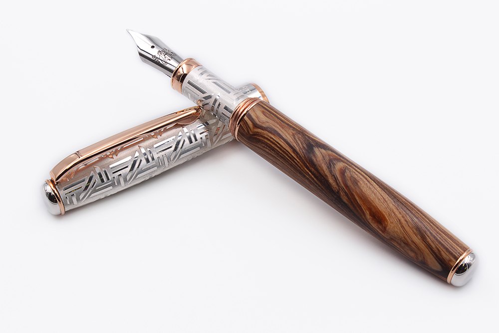 Silver and Olive Wood Fountain Pen - view 5