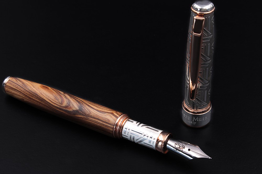 Silver and Olive Wood Fountain Pen - view 11