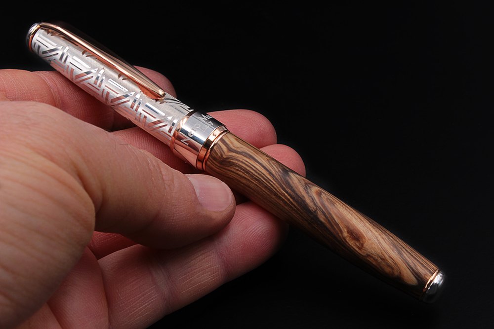 Silver and Olive Wood Fountain Pen - view 9