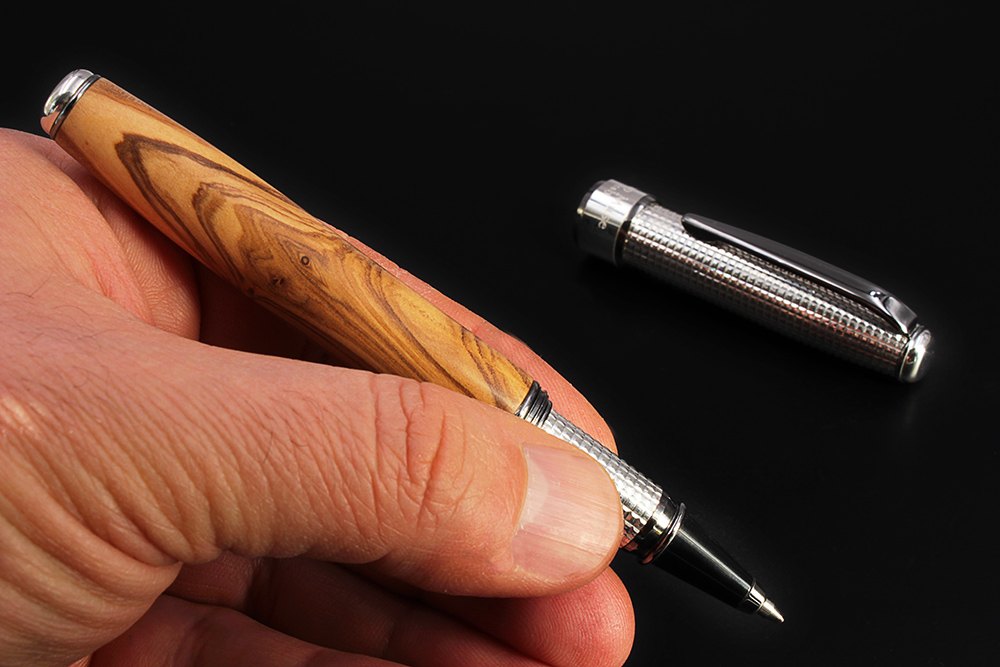 Penna Roller Olivo Italiano e Argento - vista 7