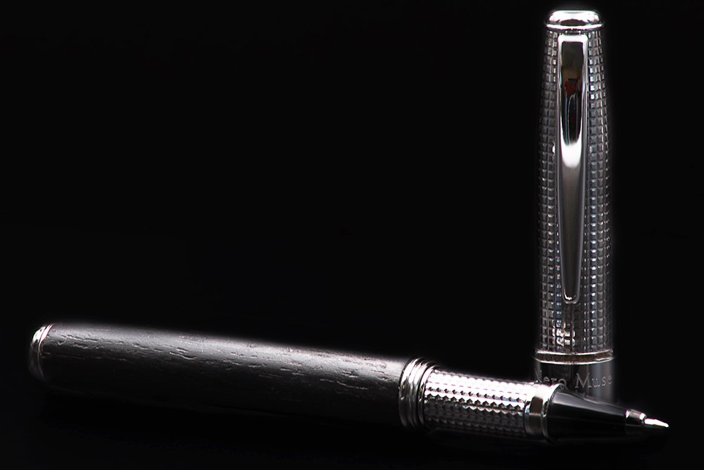 Bog Oak and Silver Rollerball Pen - view 7