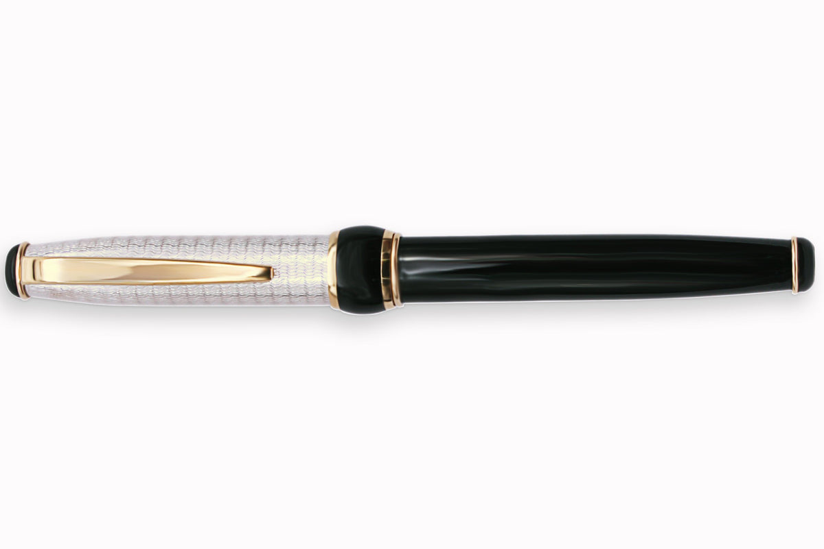 Penna Stilografica Argento e Lacca Nera - vista 2