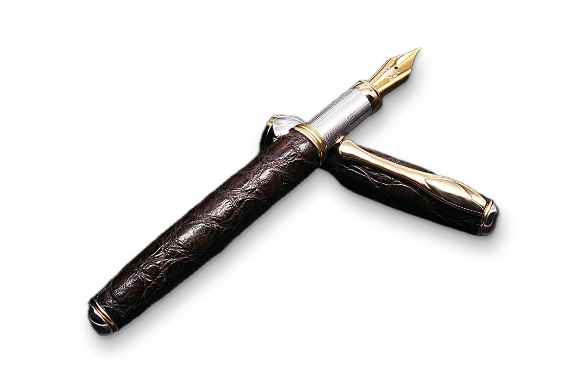 Handcrafted Pen in Genuine Crocodile Leather