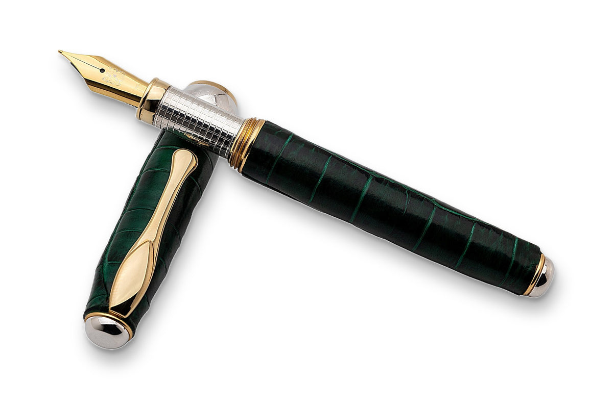 Handcrafted Pen in Genuine Crocodile Leather
