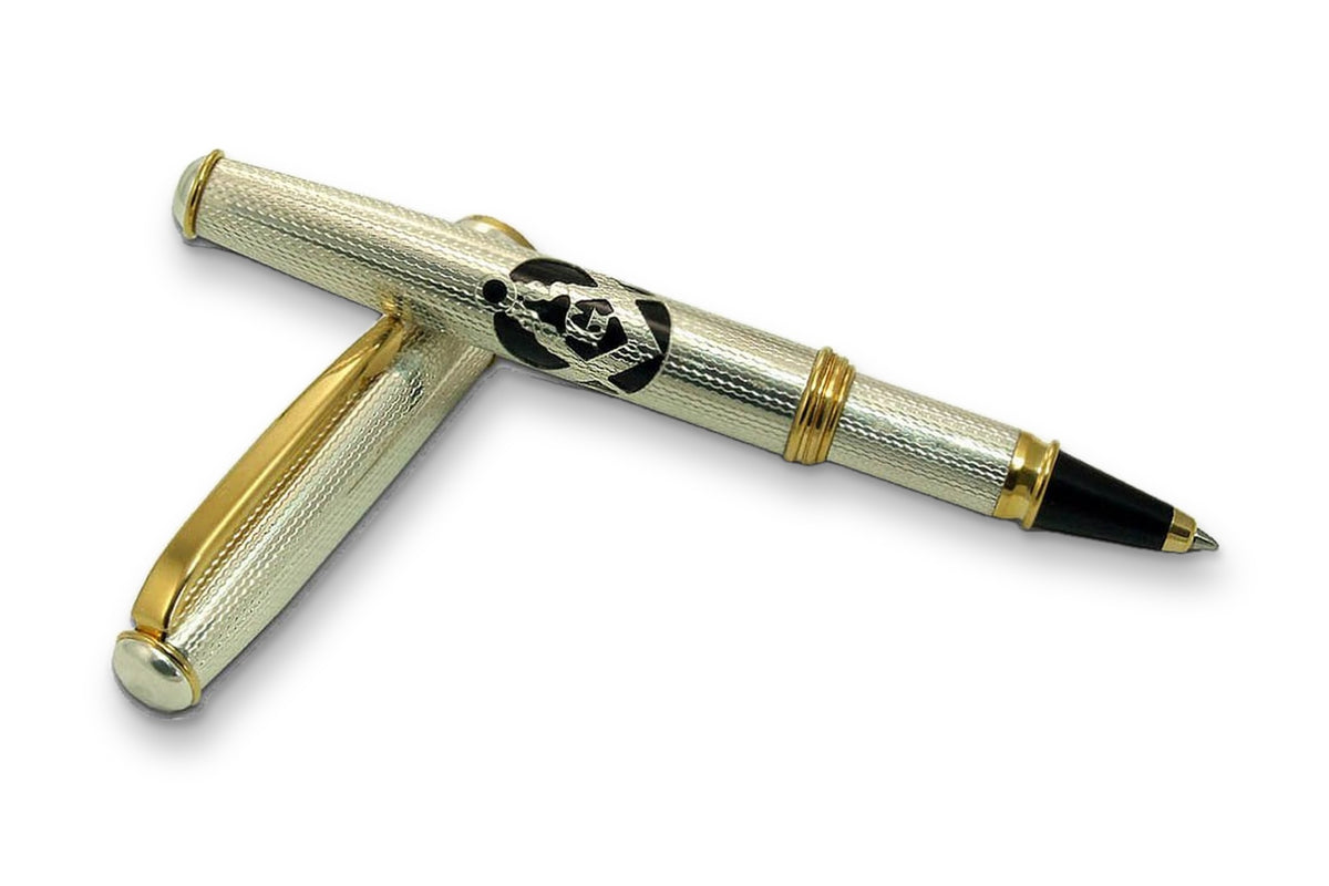 Silver Square and Compasses Rollerball Pen