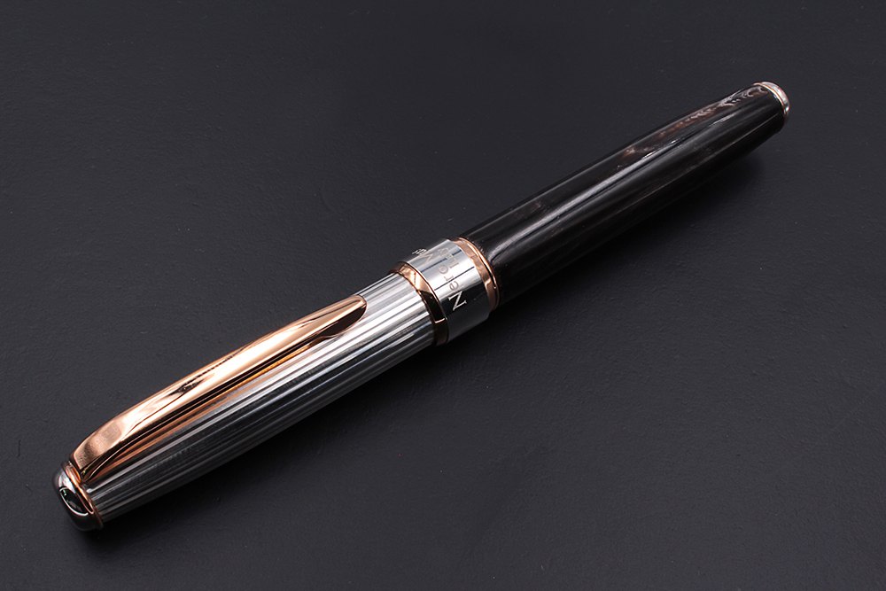 Stylo roller en argent et corne - Liocorno - vue 2