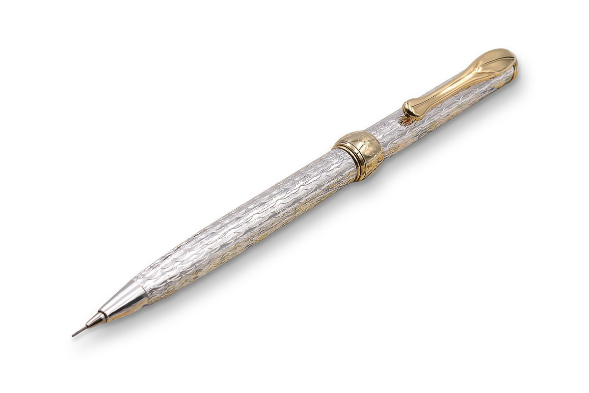 Silver Mechanical Pencil Guilloché d'Epoca