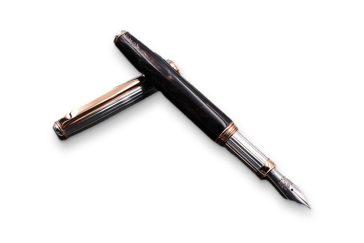 Silver and Horn Fountain Pen - Liocorno