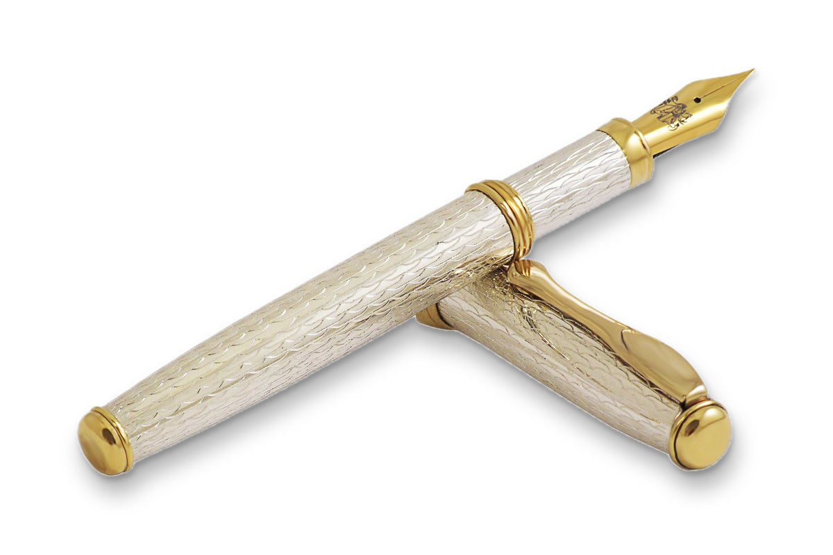 Sterling Silver Fountain Pen with Gold Plated Details