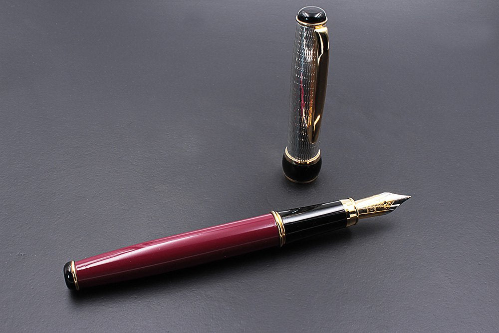 Penna Stilografica Argento e Lacca Bordeaux - vista 8