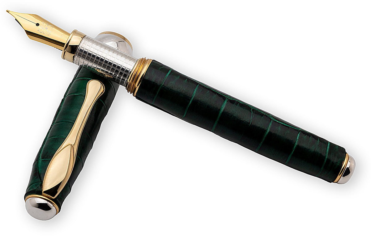 Handcrafted Pen in Genuine Crocodile Leather