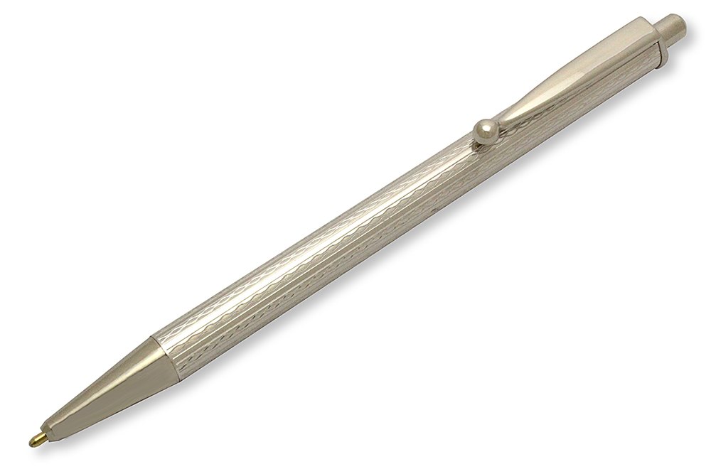 Push-Button Action Silver Ballpoint Pen