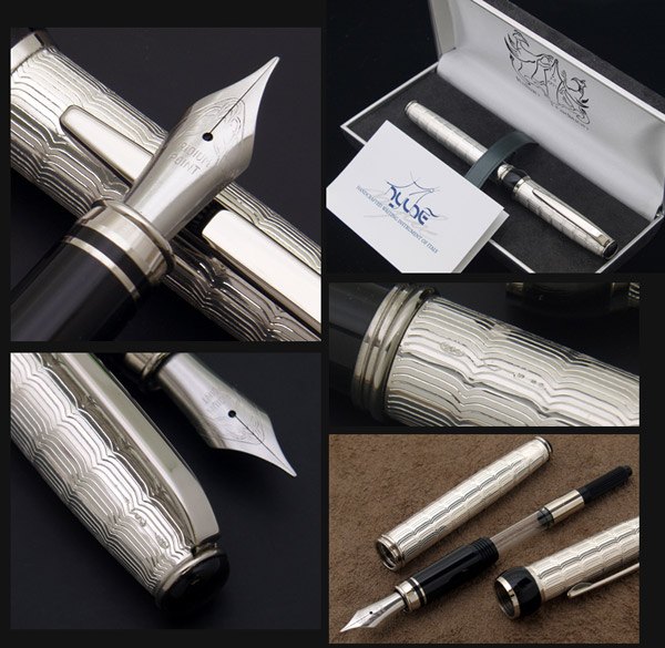 Penna Stilografica Argento Chevron - vista 4
