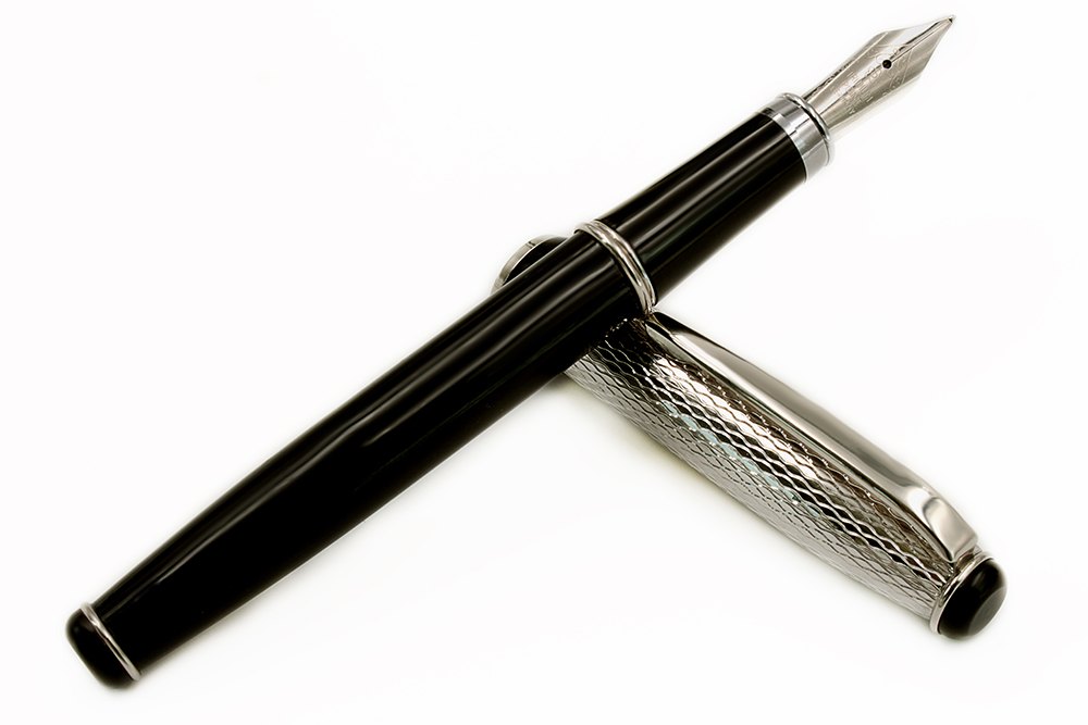 Penna Stilografica Argento e Lacca Nera - vista 12