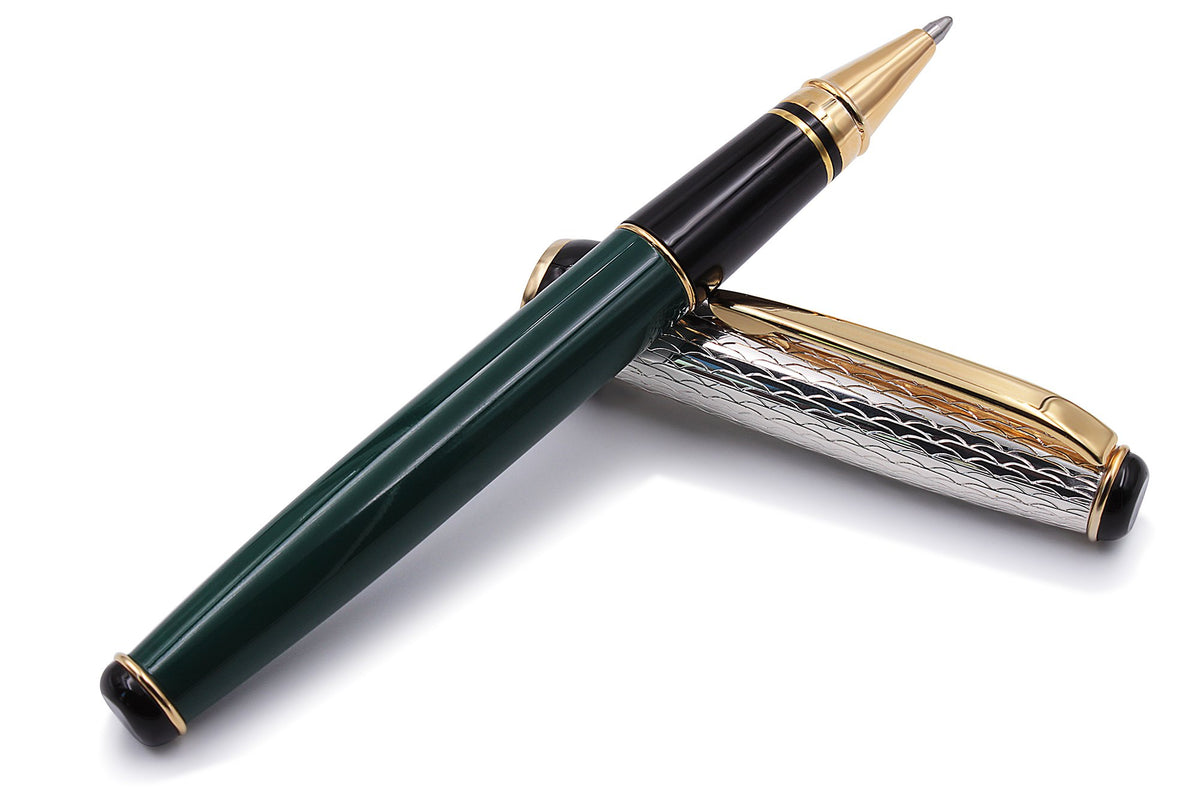 Penna Roller Argento e Lacca Verde