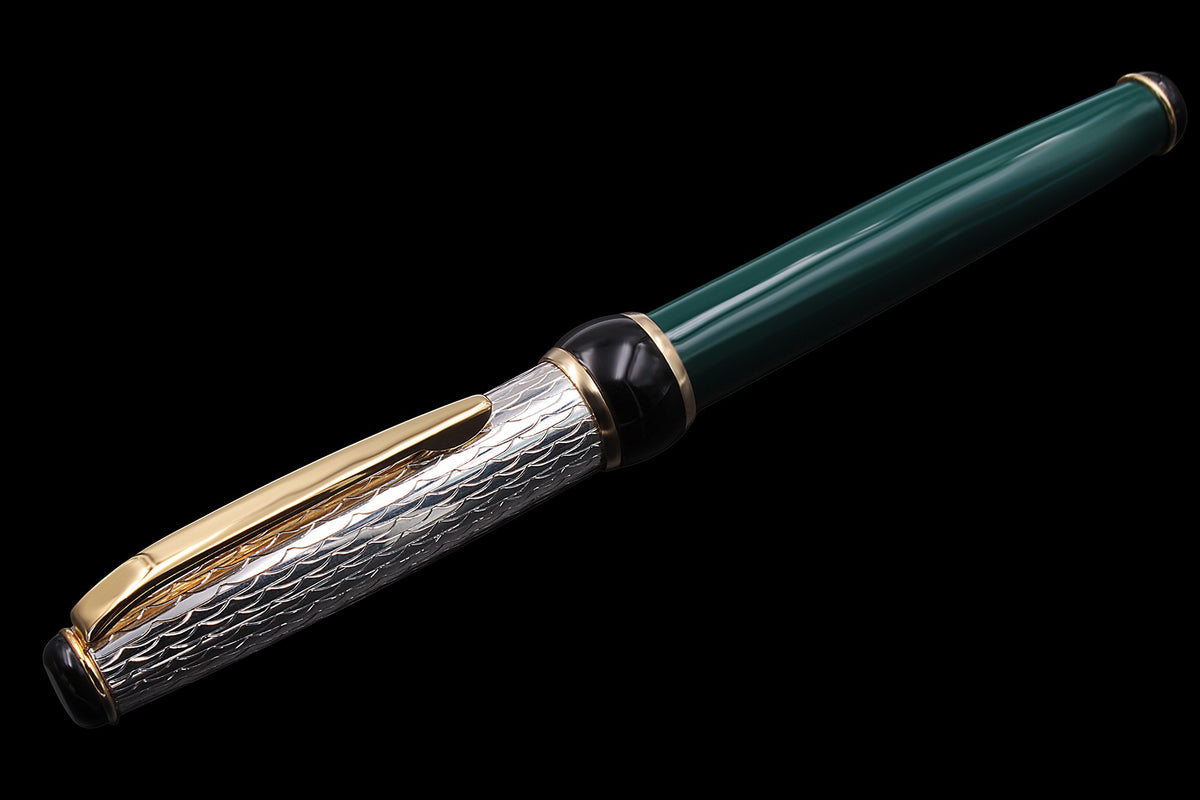 Penna Roller Argento e Lacca Verde - vista 7