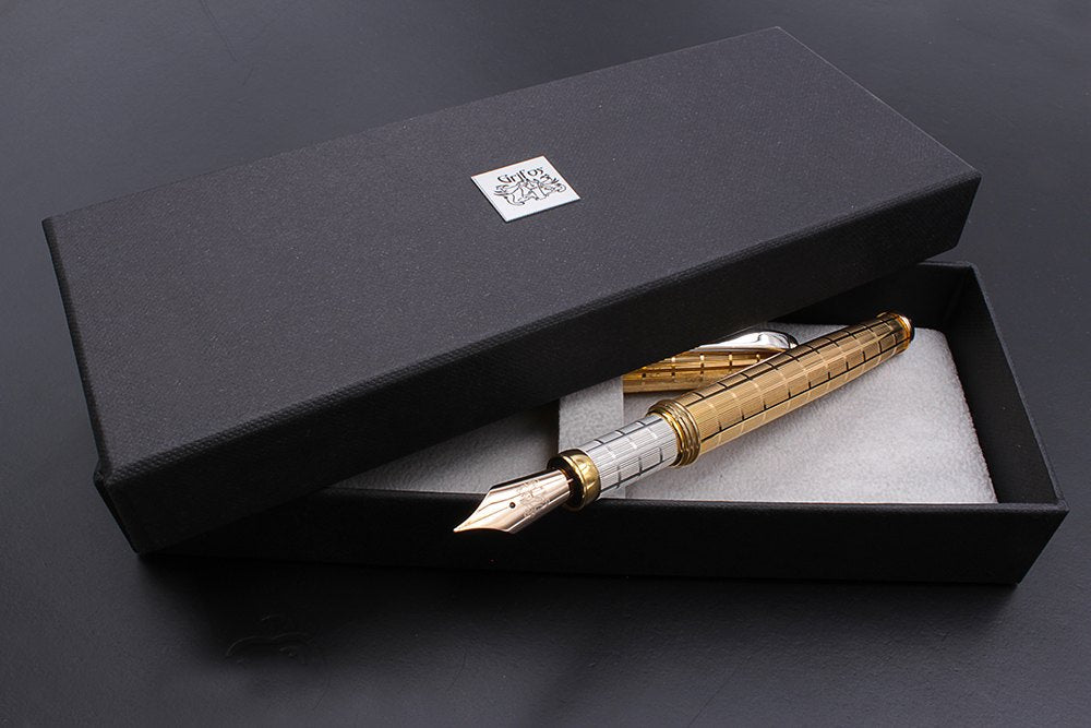 Pluma estilográfica de vermeil con motivo de mimbre - vista 8