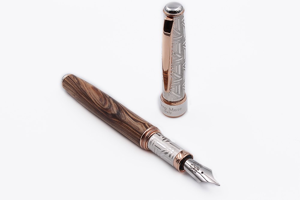Silver and Olive Wood Fountain Pen - view 8