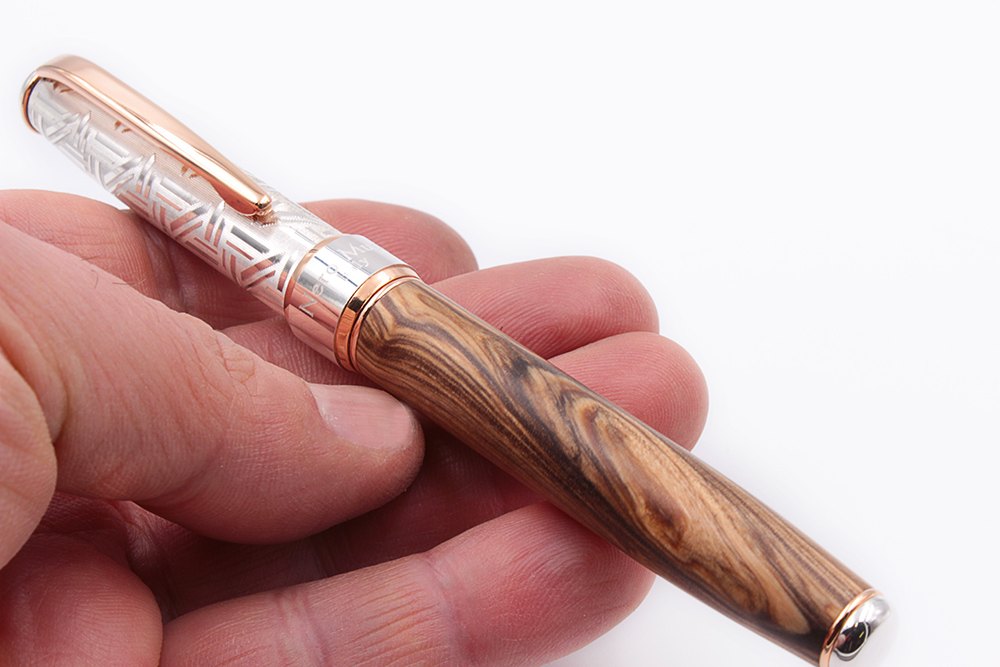 Silver and Olive Wood Fountain Pen - view 7