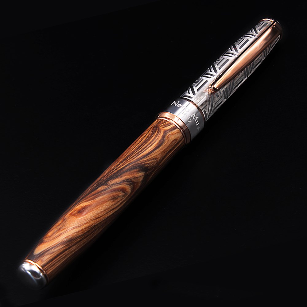 Silver and Olive Wood Fountain Pen - view 14
