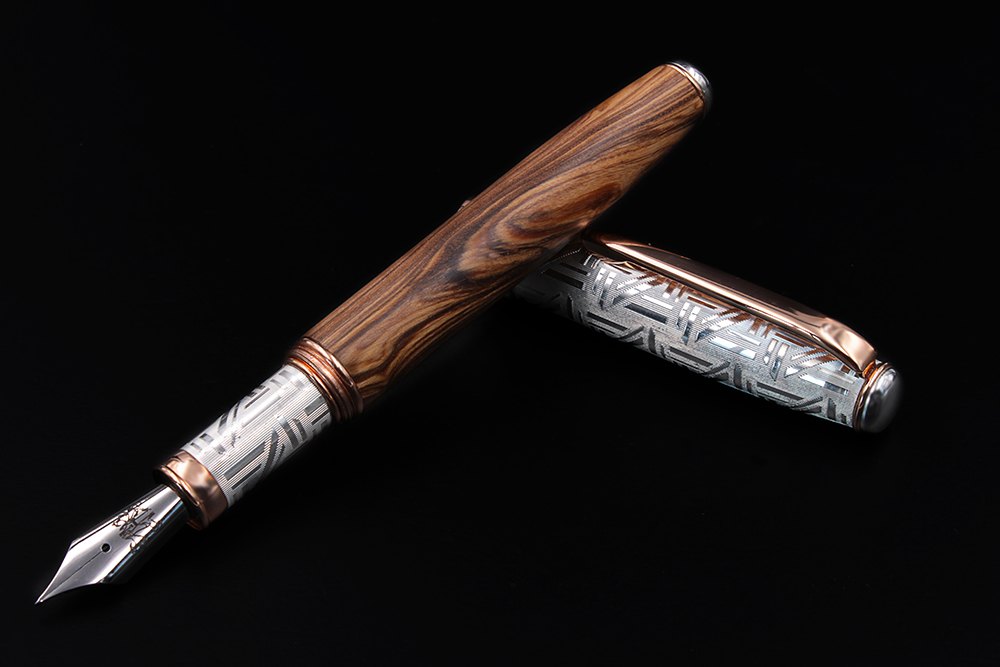 Silver and Olive Wood Fountain Pen - view 12