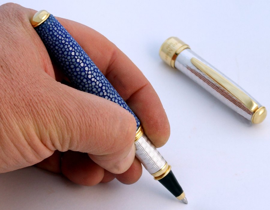Silver and Blue Stingray Fountain Pen - view 6