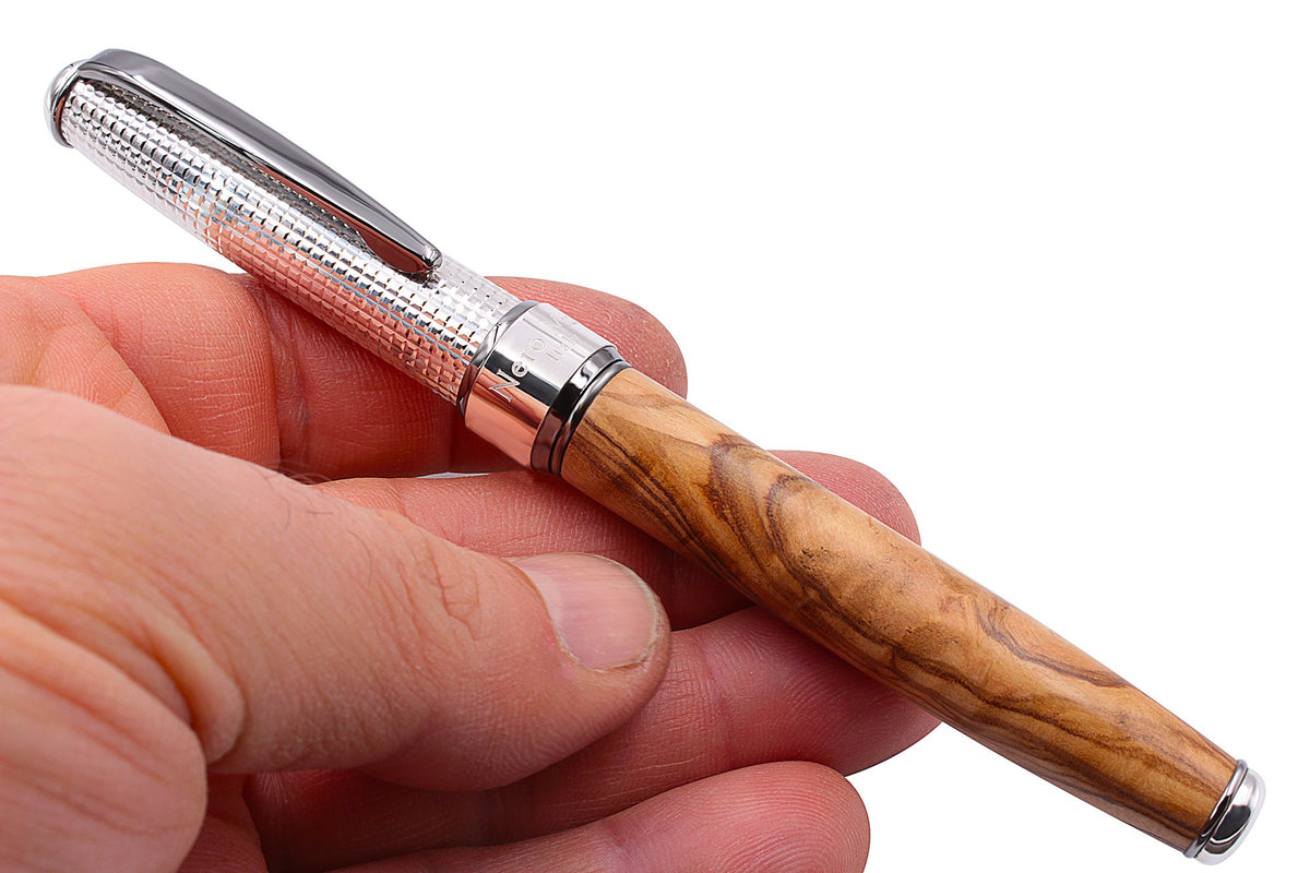 Penna Roller Olivo Italiano e Argento - vista 10