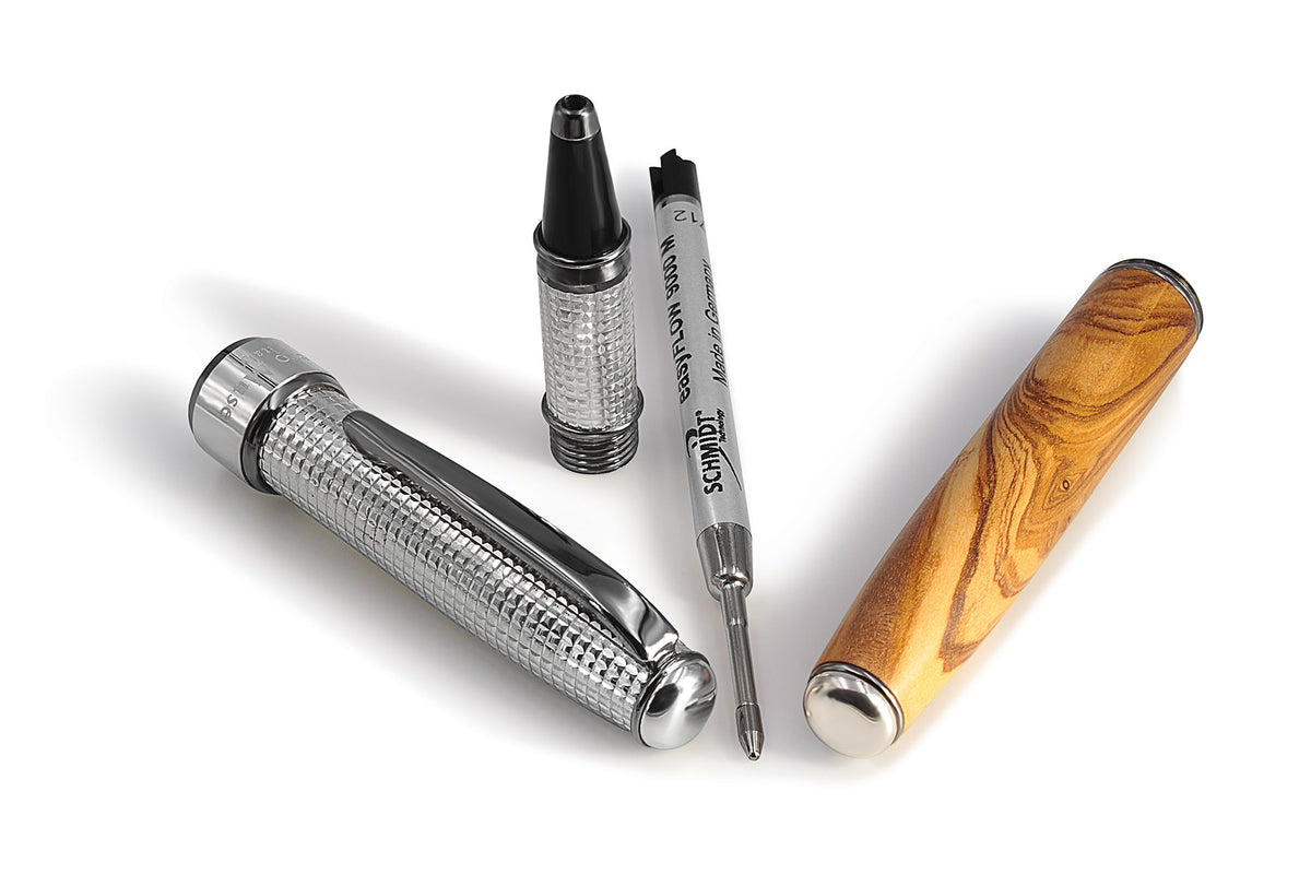 Penna Roller Olivo Italiano e Argento - vista 12
