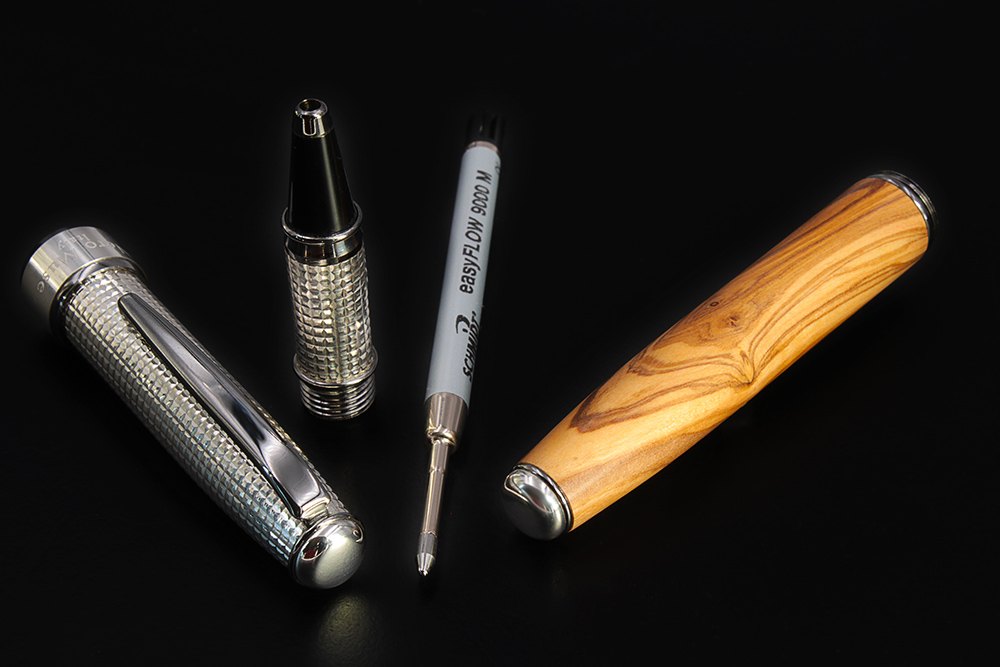Penna Roller Olivo Italiano e Argento - vista 9