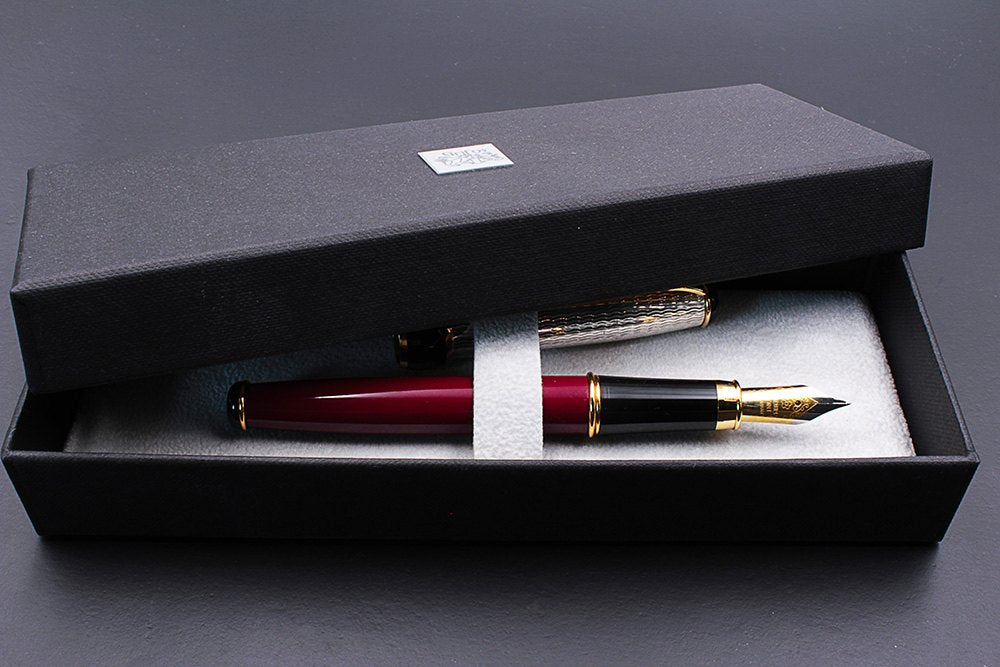 Penna Stilografica Argento e Lacca Bordeaux - vista 9