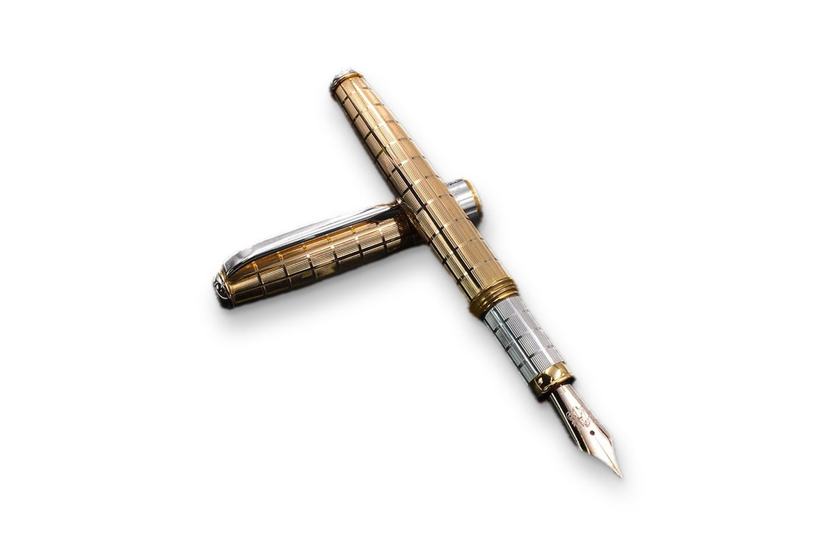 Wicker Motif Gold Vermeil Fountain Pen