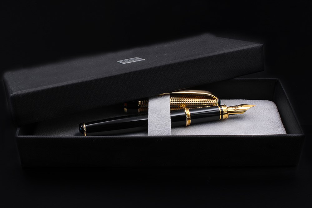 Penna Stilografica Lacca Nera e Oro Vermeil - vista 10