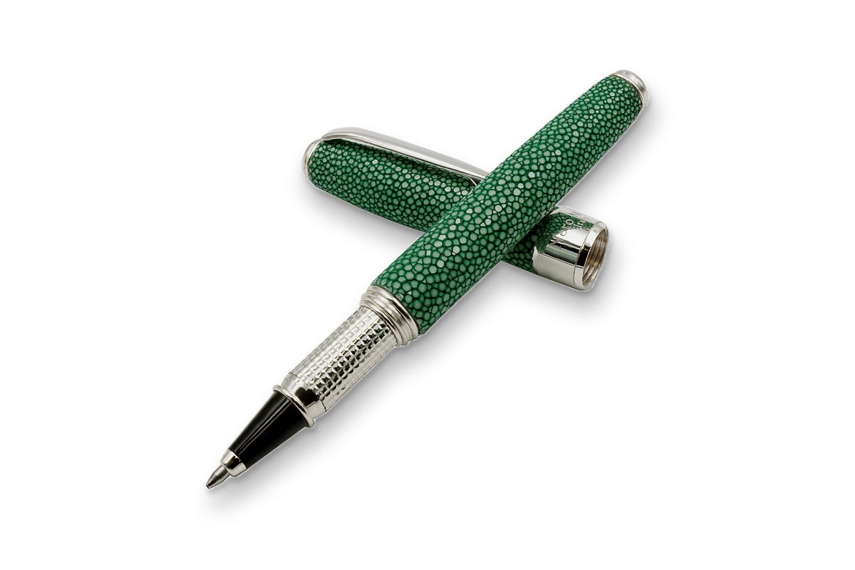 Green Stingray Leather Rollerball Pen