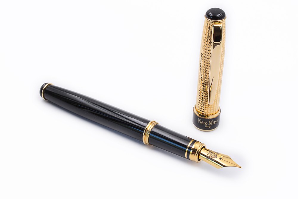 Penna Stilografica Lacca Nera e Oro Vermeil - vista 6