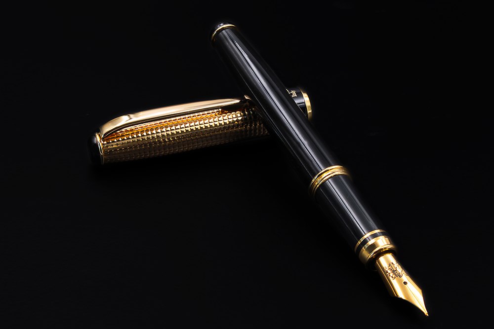 Penna Stilografica Lacca Nera e Oro Vermeil - vista 9