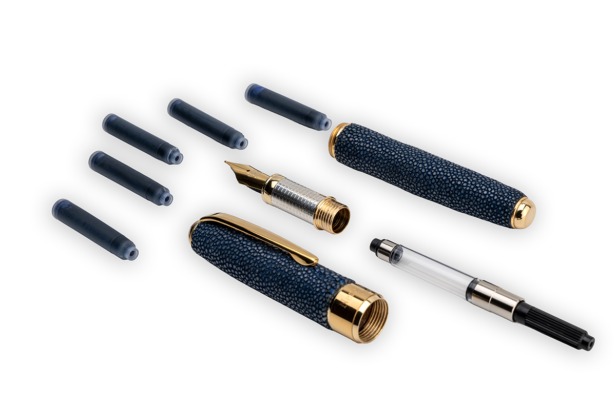 Blue stingray fountain pen
