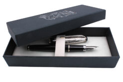 Silver and black lacquer fountain pen